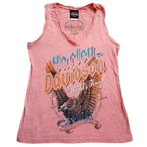 2010s Harley Davidson Woman’s Eagle Glitter Tank Biker Top Size Medium